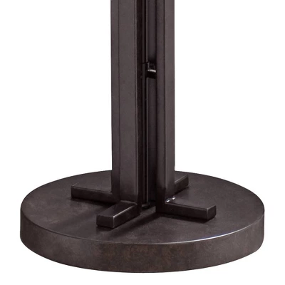 Franklin Iron Works Tristan Modern Floor Lamp 64" Tall Deep Bronze Metal Sheer Outer Linen Inner Double Drum Shade For Living Room Bedroom Office Home - Image 3