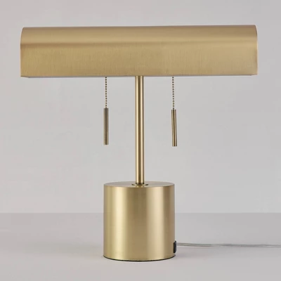 16" 2-Light Blake Table Lamp Matte Brass - Globe Electric - Image 6