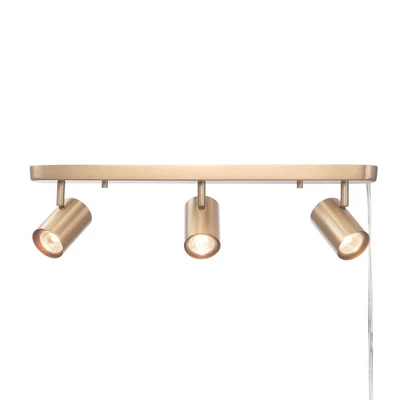 Dale 3-Light Matte Brass Plug-In Track Lighting - Globe Electric