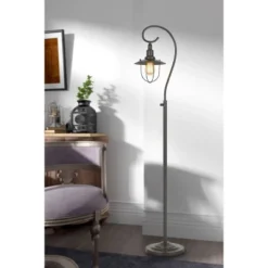 58" Metal Vigo Down Bridge Floor Lamp (Includes Light Bulb) Dark Bronze - Cal Lighting