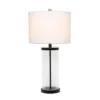 Entrapped Glass Table Lamp With Fabric Shade Black - Lalia Home