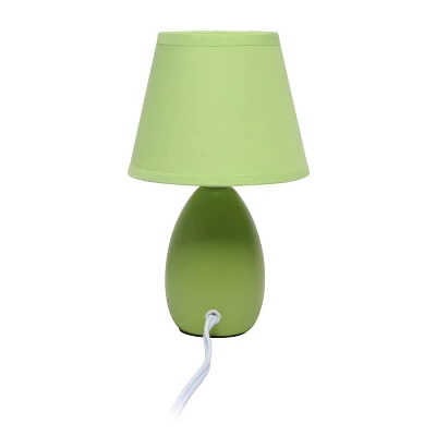 9.45" 2pk Petite Ceramic Oblong Bedside Table Desk Lamps With Matching Tapered Drum Shade Green - Creekwood Home - Image 2
