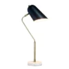 Asymmetrical Marble And Metal Desk Lamp With Sloped Shade Antique Brass - Lalia Home