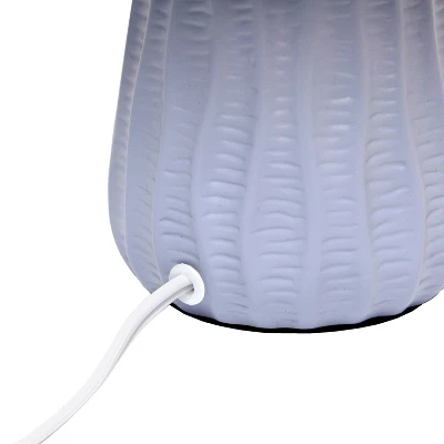 11.02" Mini Modern Ceramic Pastel Accent Bedside Table Desk Lamp With Matching Fabric Shade Periwinkle Blue - Simple Designs - Image 5