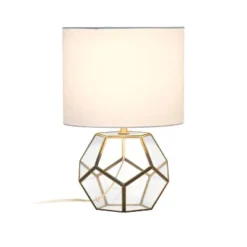 Transparent Octagonal Table Lamp Brass - Lalia Home