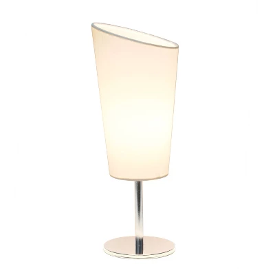 Mini Table Lamp With Angled Fabric Shade White - Simple Designs