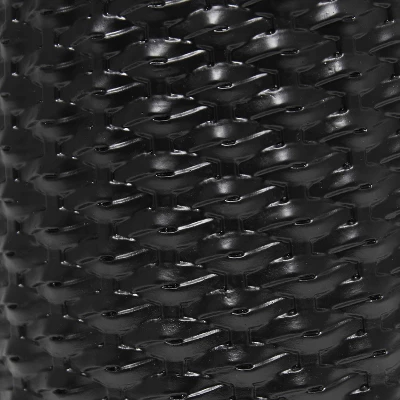 20.4" Traditional Ceramic Purled Texture Bedside Table Desk Lamp With White Fabric Drum Shade Black - Simple Designs - Image 4