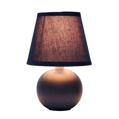 8.66" Petite Ceramic Orb Base Bedside Table Desk Lamp With Matching Tapered Drum Fabric Shade Blue - Creekwood Home - Image 7