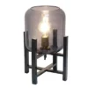 Wood Mounted Table Lamp With Glass Cylinder Shade Smoke - Simple Designs