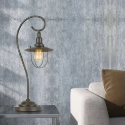 26" Metal Vigo Down Bridge Table Lamp (Includes Light Bulb) Dark Bronze - Cal Lighting