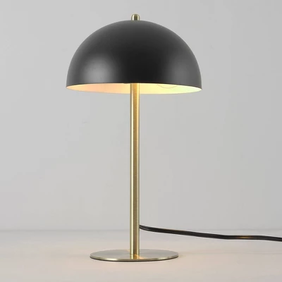 15" Luna Desk Lamp With Brass Accents Matte Black - Globe Electric - Image 2