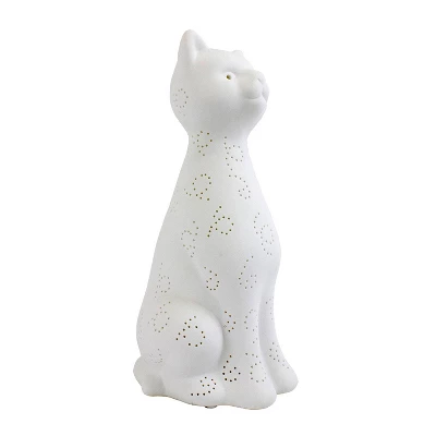 Porcelain Kitty Cat Shaped Animal Light Table Lamp White - Simple Designs - Image 3