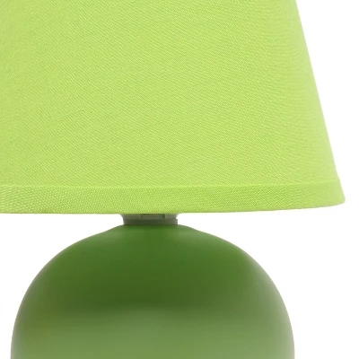 8.66" 2pk Petite Ceramic Orb Base Bedside Table Lamps With Matching Tapered Drum Shade Green - Creekwood Home - Image 7