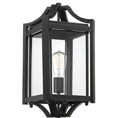 Franklin Iron Works Rockford Rustic Farmhouse Outdoor Post Light Black 20 1/4" Clear Glass For Exterior Barn Deck House Porch Yard Patio Home Outside - Image 2