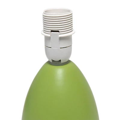 9.45" 2pk Petite Ceramic Oblong Bedside Table Desk Lamps With Matching Tapered Drum Shade Green - Creekwood Home - Image 3