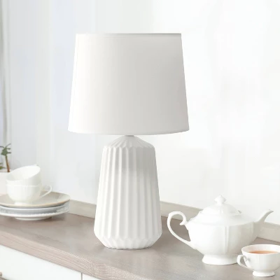Pleated Base Table Lamp Off-White - Simple Designs - Image 2