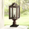 Franklin Iron Works Rockford Rustic Farmhouse Outdoor Post Light Bronze Iron 20 1/4" Clear Beveled Glass For Exterior Barn Deck House Porch Yard Patio