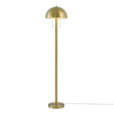 60" Novogratz X Globe Haydel 2-Light Matte Brass Floor Lamp - Globe Electric - Image 3