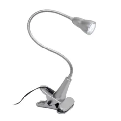 1W Gooseneck Clip Light Desk Lamp Silver (Includes LED Light Bulb) - Simple Designs