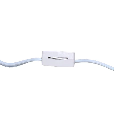 20.08" Traditional Ceramic Texture Imprint Winding Table Desk Lamp With Matching Fabric Shade White - Creekwood Home - Image 2