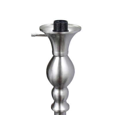 1-Light Classic Torchiere Floor Lamp With Marbleized Glass Shade Brushed Nickel - Lalia Home - Image 5