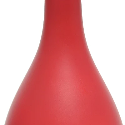 18.11" Traditional Standard Ceramic Dewdrop Table Desk Lamp With Matching Fabric Shade Red - Creekwood Home - Image 4