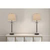 (Set Of 2) 28.5" Metal/Crystal Buffet Lamps Black - Cal Lighting
