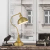 Adjustable Metal Desk Lamp With Metal Shade Antique Brass - Cal Lighting