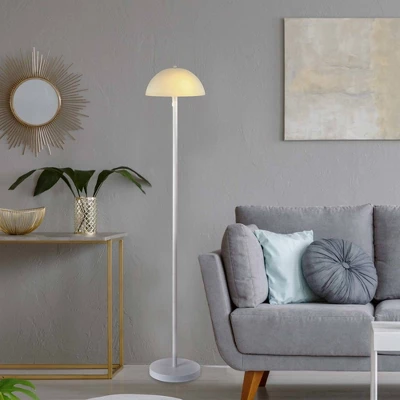 65" 2-Light Dixon Floor Lamp With Frosted Glass Shade Matte White - Globe Electric - Image 4