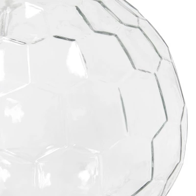 17.75" Contemporary Engraved Honeycomb Glass Table Desk Lamp With Fabric Shade Clear/White - Lalia Home - Image 4