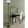 70" 3-way Metal Torchiere Floor Lamp With Glass Shade Black - Cal Lighting