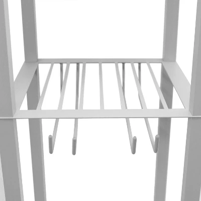 Etagere Organizer Storage Shelf Floor Lamp With Linen Shade Gray - Simple Designs - Image 7