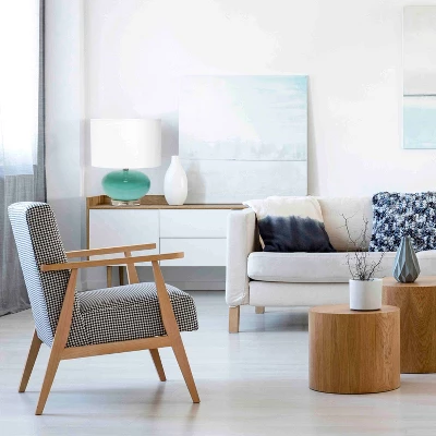 15.25" Modern Ovaloid Glass Bedside Table Lamp With Fabric Shade - Lalia Home - Image 3