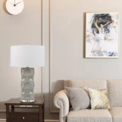 29" Melfi Ceramic Table Lamp Gray - Cal Lighting