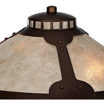 Franklin Iron Works Samuel Industrial Desk Lamp 20" High Rubbed Bronze With USB Charging Port Natural Mica Shade For Bedroom Living Room Bedside Desk - Image 6