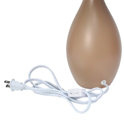 Oval Bowling Pin Base Ceramic Table Lamp - Simple Designs - Image 6