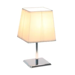 Mini Table Lamp With Squared Empire Fabric Shade White - Simple Designs