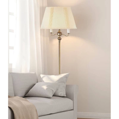 59" 6-way Metal Floor Lamp Antique Brass - Cal Lighting - Image 2