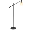 Swing Arm Floor Lamp With Glass Cylindrical Shade Black - Lalia Home