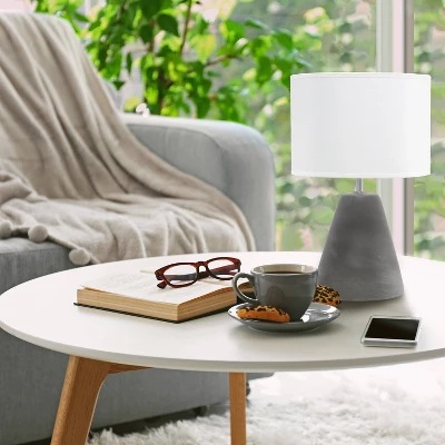 Pinnacle Concrete Table Lamp With Shade White - Simple Designs - Image 3