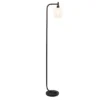 Modern Iron Lantern Floor Lamp With Glass Shade - Simple Designs