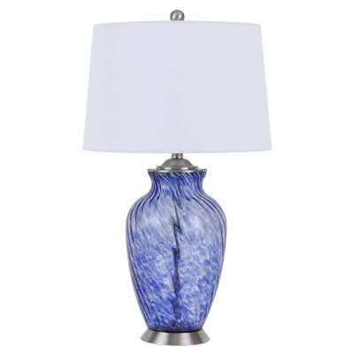 28" Glass Contemporary Table Lamp Blue - Cal Lighting - Image 3