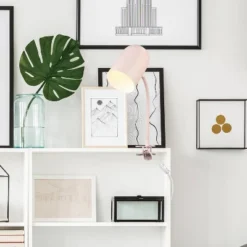 15" Carter Clip-Arm Desk Lamp With Adjustable Gooseneck Matte Pink - Globe Electric