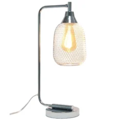 Industrial Mesh Desk Lamp Chrome - Lalia Home