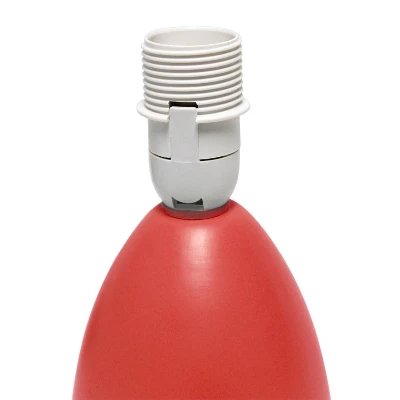 9.45" 2pk Petite Ceramic Oblong Bedside Table Desk Lamps With Matching Tapered Drum Shade Orange - Creekwood Home - Image 4