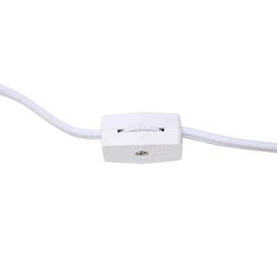 11.81" Traditional Petite Metal Stick Bedside Table Desk Lamp In Chrome With Fabric Shade Gray - Creekwood Home - Image 2