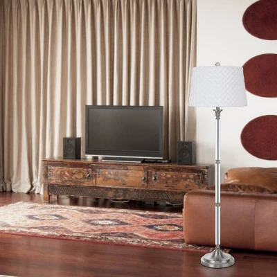 60" Metal/Crystal Contemporary Floor Lamp Brushed Steel - Cal Lighting - Image 3