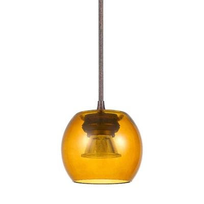 4.5" X 4.5" X 10" LED Dimmable Mini Pendant With Smoked Glass Rust - Cal Lighting - Image 2