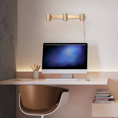 Dale 3-Light Matte Brass Plug-In Track Lighting - Globe Electric - Image 6