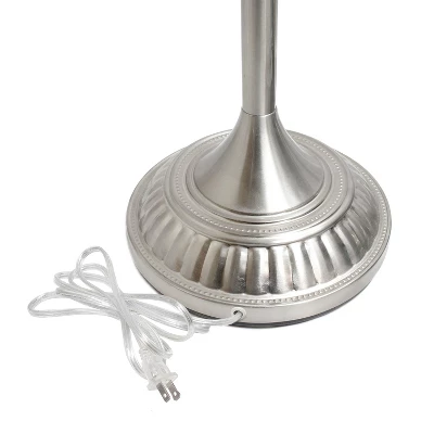 1-Light Classic Torchiere Floor Lamp With Marbleized Glass Shade Brushed Nickel - Lalia Home - Image 6